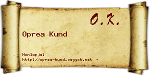 Oprea Kund névjegykártya